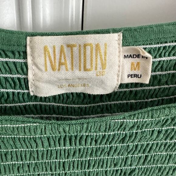 Nation LTD. Bardot Top Pima Cotton Size: M Color: Fern - Picture 6 of 8